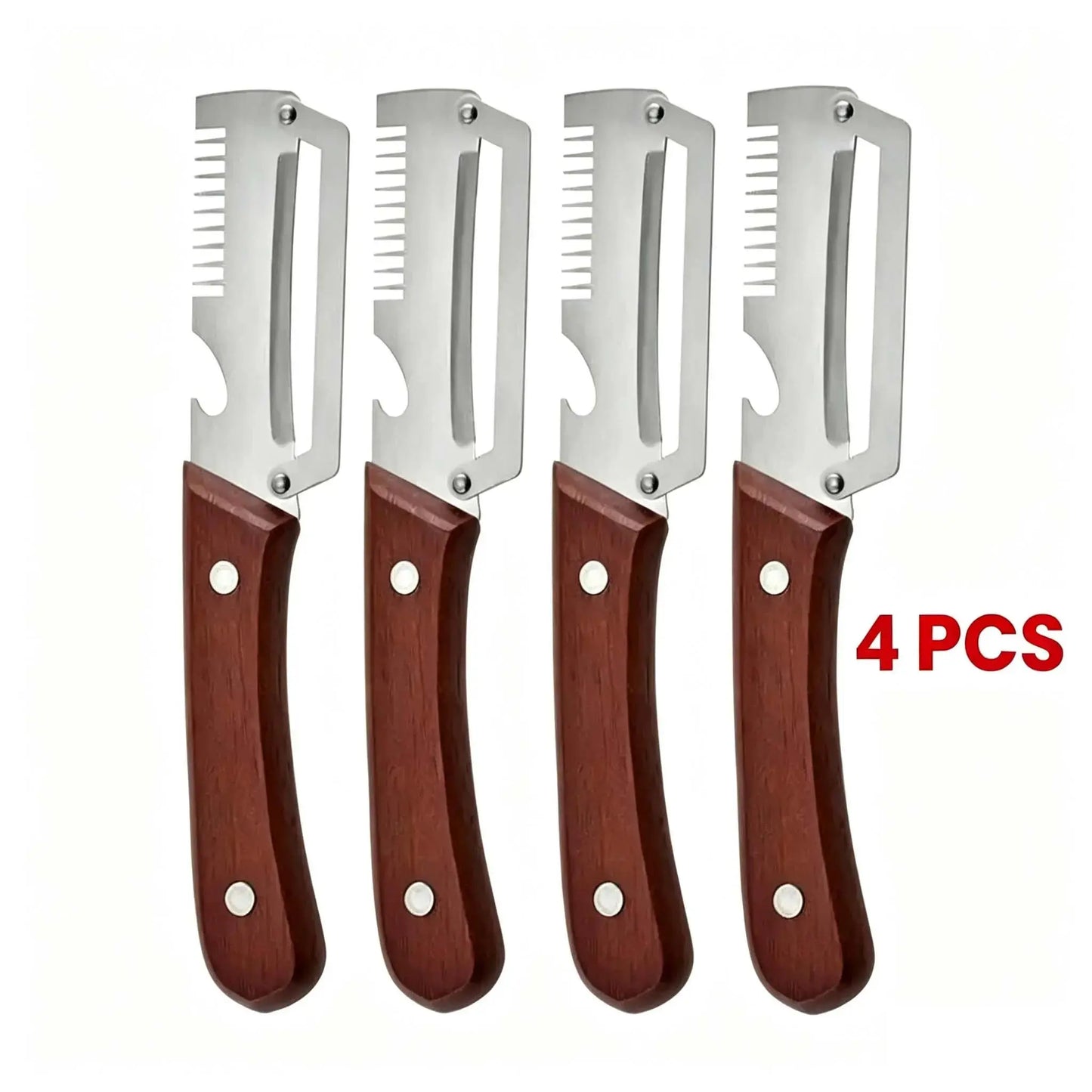 Premium-Grade Fruit & Vegetable Peeler| Sharp Stainless Steel Blade, Ergonomic Wooden Handle + Built-In Bottle Opener โ Ideal for Daily Kitchen Use