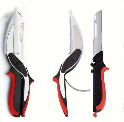 Vegetable Scissors and Food Cutter - Kitchen Shears with Cutting Board, Quick Slicer, Chopper for Meat and Vegetables