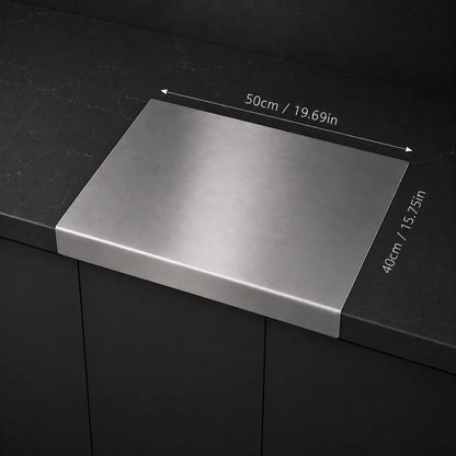Stainless Steel Chopping Board - Non-Slip Kitchen Cutting Board for Use with Knives, Essential Household Kitchen Accessory Gadget