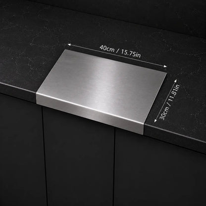 Stainless Steel Chopping Board - Non-Slip Kitchen Cutting Board for Use with Knives, Essential Household Kitchen Accessory Gadget