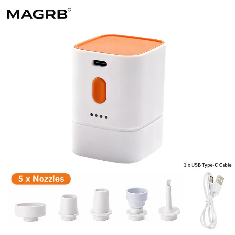 Margrb Portable Mini Air Pump for Air Mattresses and Pool Floats - Quick Inflate and Deflate for Camping