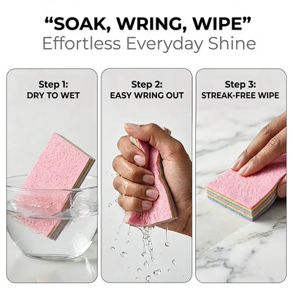 SOPAMI 12-Layer Peelable Rainbow Cleaning Cloths - PVA & Microfiber, Non-Abrasive, Super Absorbent, Reusable, Streak-Free Sponge Wipes, Hygienic Peeling Design for Kitchen, Bathroom, Living Room, Glass & All Household Surfaces