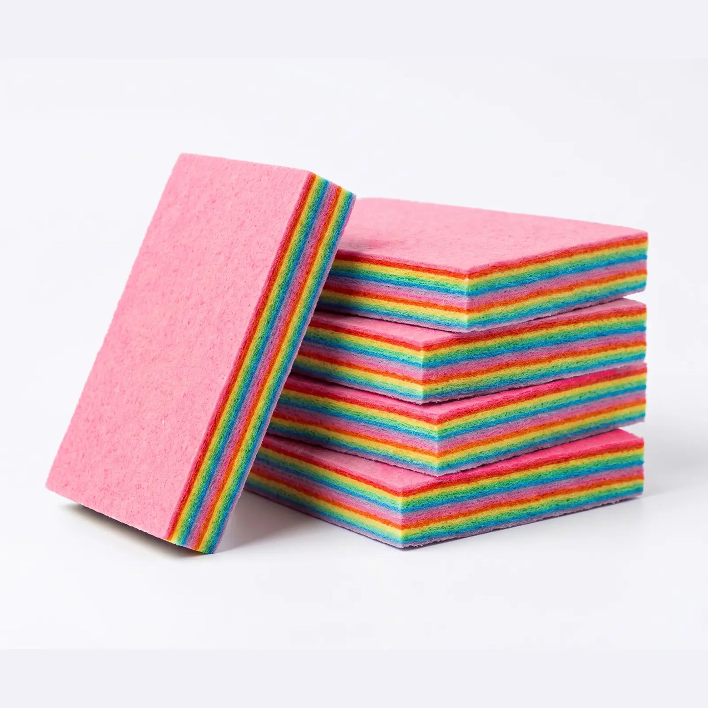 SOPAMI 12-Layer Peelable Rainbow Cleaning Cloths - PVA & Microfiber, Non-Abrasive, Super Absorbent, Reusable, Streak-Free Sponge Wipes, Hygienic Peeling Design for Kitchen, Bathroom, Living Room, Glass & All Household Surfaces