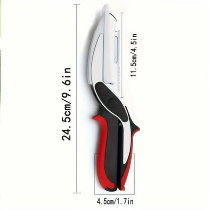 Vegetable Scissors and Food Cutter - Kitchen Shears with Cutting Board, Quick Slicer, Chopper for Meat and Vegetables